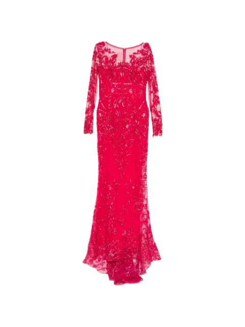 Zuhair Murad lace-embellished fishtail gown Pink 025DL26