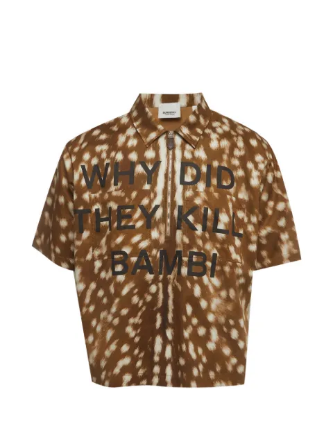 Burberry Pre-Owned deer slogan-print shirt Brown 1410077