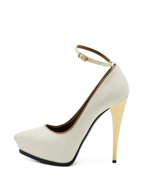 Lanvin Pre-Owned leather pointed-toe heeled pumps Neutrals 1409442