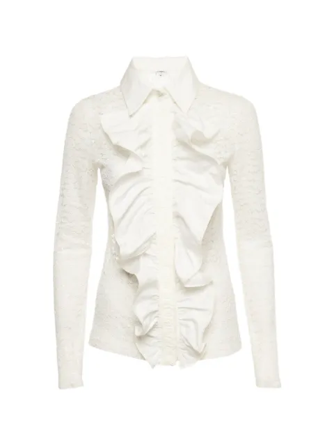 CHANEL Pre-Owned lace ruffled blouse White 1407593