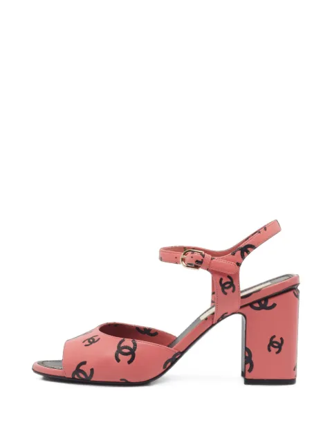 CHANEL Pre-Owned CC ankle-strap sandals Pink 1408602