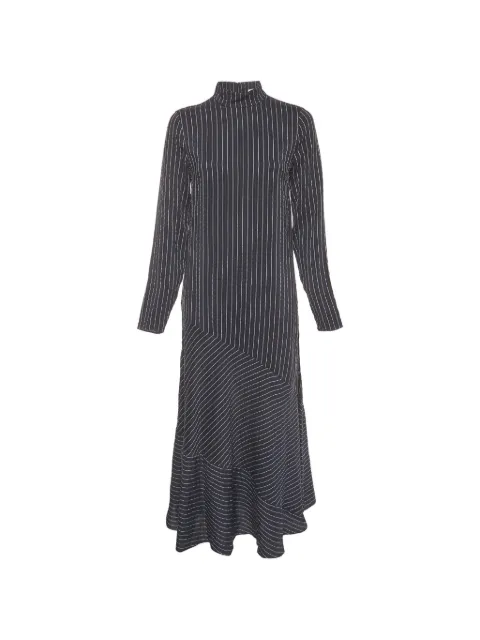 GANNI striped seersucker maxi dress Blue 1408204