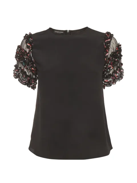 Emporio Armani Pre-Owned ruffle-trim blouse Black 1408205