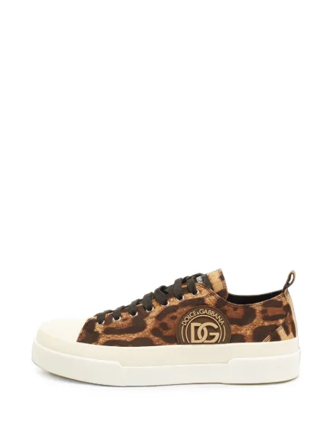 Dolce & Gabbana Pre-Owned Portofino leopard-print sneakers Brown 1405806