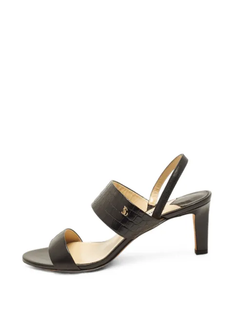 Jimmy Choo Pre-Owned Salise crocodile-effect sandals Black 1409887