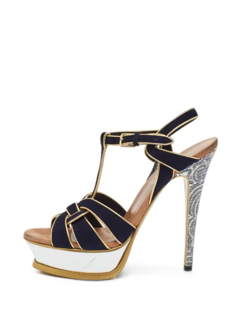 Saint Laurent Pre-Owned Tribute platform sandals Blue 1388825