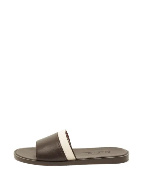 Loro Piana Pre-Owned canvas leather sandals Brown 1408772
