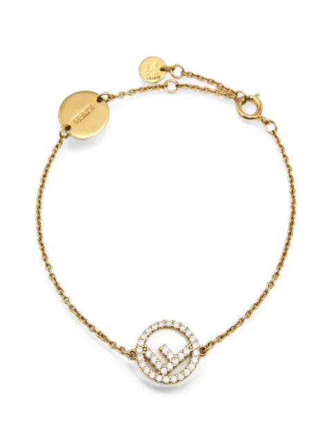 Fendi Pre-Owned F is Fendi crystal-embellished bracelet Gold 1407228