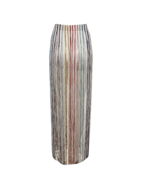 Missoni Pre-Owned fringe-detail midi skirt White 1393482