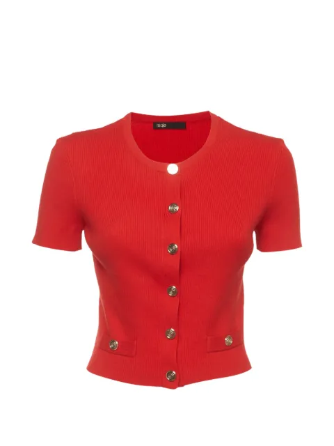 Maje rib-knit short-sleeve cardigan Red 1404838
