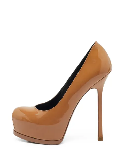 Saint Laurent Pre-Owned Tribtoo platform pumps Brown 1408918