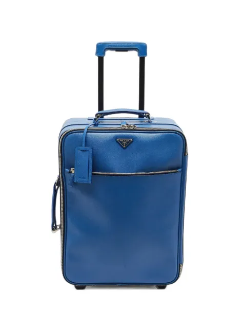 Prada Pre-Owned Saffiano Lux trolley suitcase Blue 1407287