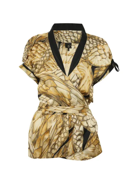 Just Cavalli Vintage printed wrap blouse Neutrals 1351897