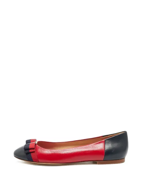 Carolina Herrera Vintage bow-detail ballet flats Red 1403485