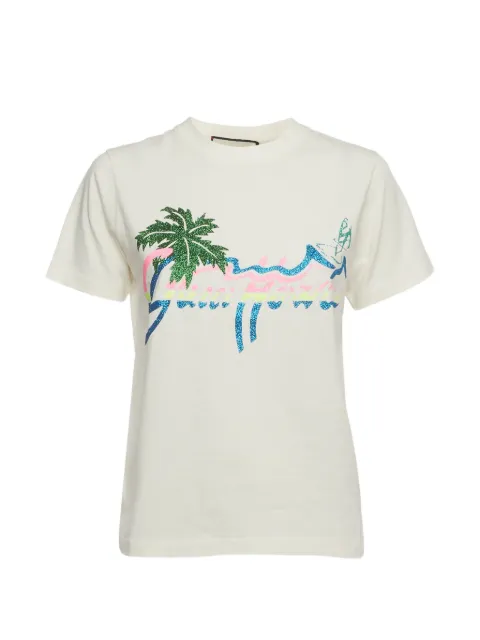 Gucci Pre-Owned printed short-sleeve T-shirt Neutrals 1409229
