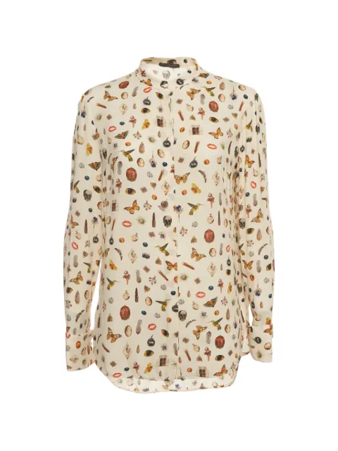 Alexander McQueen Pre-Owned Obsession print blouse Neutrals 1408581