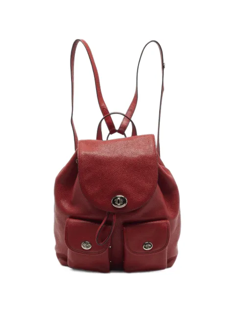 Coach Turnlock leather backpack Red 1407303