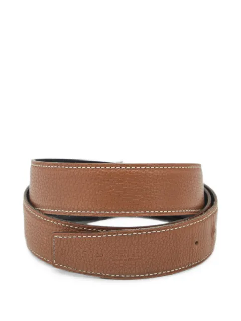 Hermès Pre-Owned 2009 Togo reversible leather belt Brown 1408763