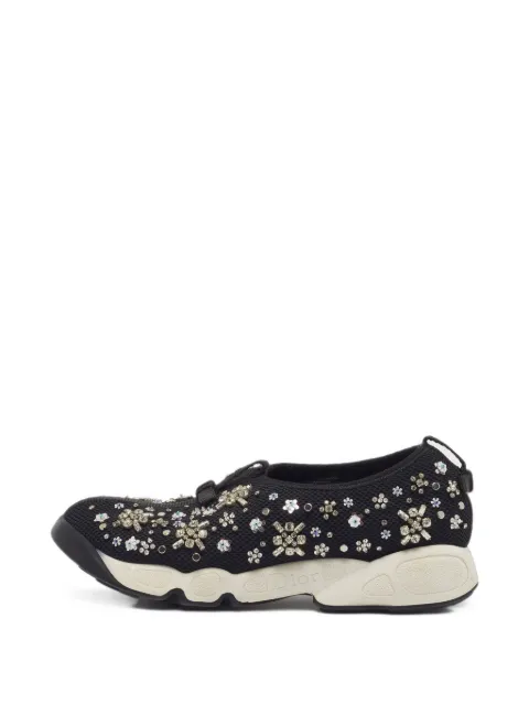 Christian Dior Pre-Owned Fusion embroidered mesh sneakers Black 1408623
