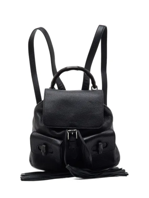 Gucci Pre-Owned Bamboo twin pocket backpack Black 1409379