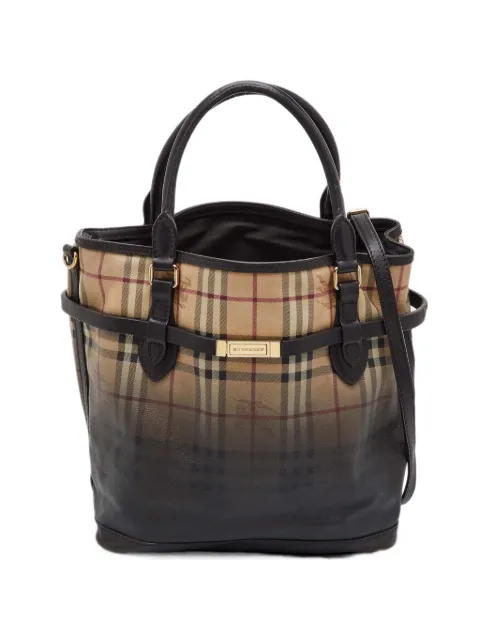 Burberry Pre-Owned Haymarket Check tote bag Neutrals 1407206