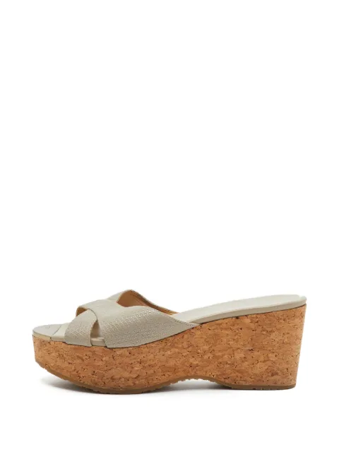 Jimmy Choo Pre-Owned Prima criss-cross sandals Grey 1407774