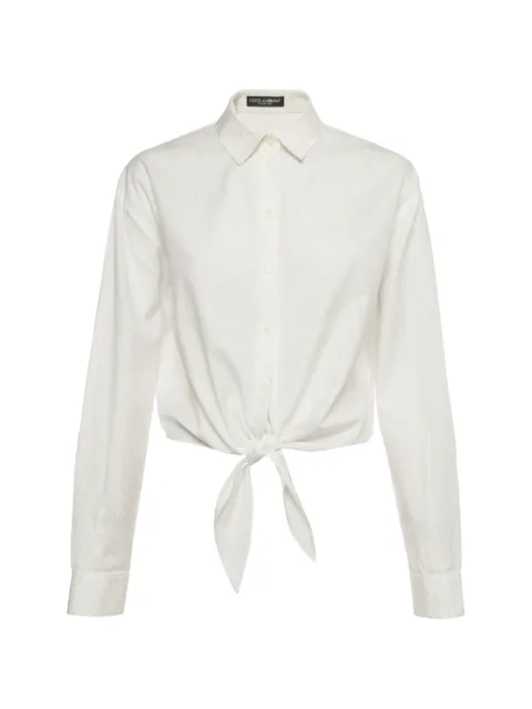 Dolce & Gabbana Pre-Owned polka-dot tie-front blouse White 1408219