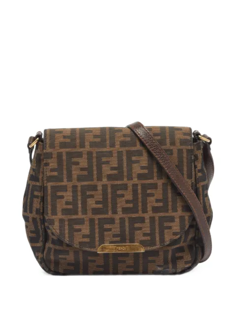 Fendi Pre-Owned 2013 Tobacco Zucca canvas flap crossbody bag Brown 1408753