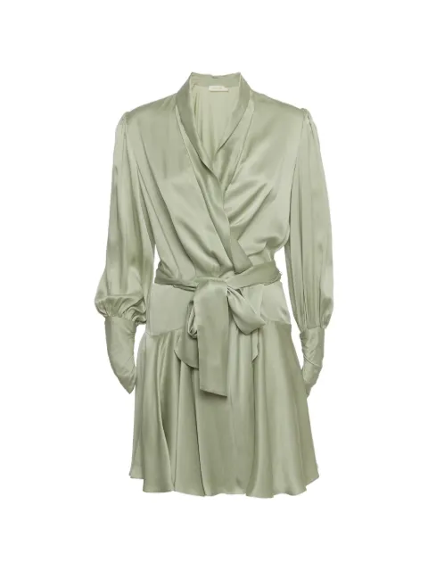 ZIMMERMANN wrap long-sleeve mini dress Green 1408575