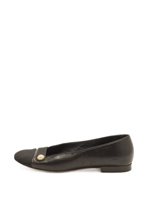CHANEL Pre-Owned CC faux-pearl ballet flats Black 1409475
