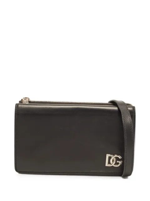 Dolce & Gabbana Pre-Owned mini DG Logo leather cross body bag Black 1408216