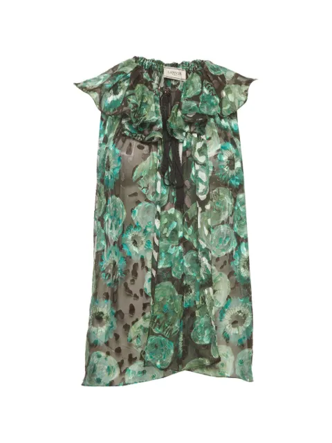 Lanvin Pre-Owned floral-print chiffon blouse Green 1407905