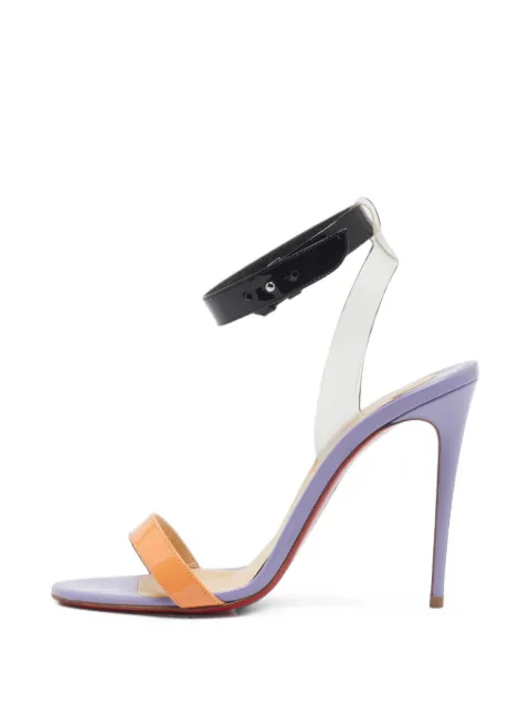 Christian Louboutin Pre-Owned tricolour patent-leather ankle-strap heeled sandals Purple 1407294