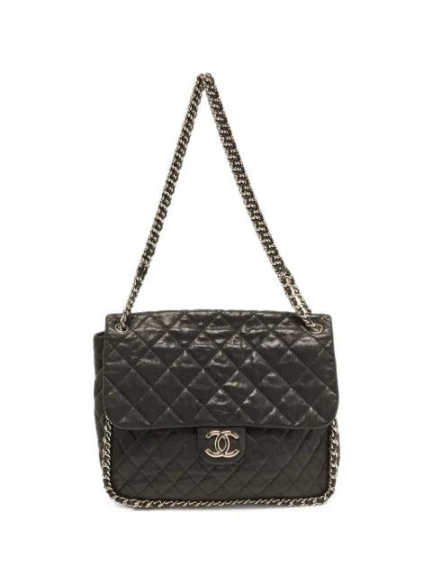 CHANEL Pre-Owned 2015-2016 maxi Chain Around quilted shoulder bag Black 1408857