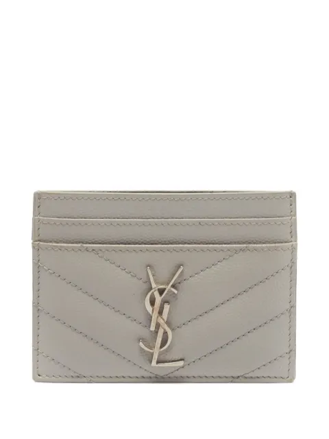 Saint Laurent Pre-Owned 2016 Matelassé Monogram card holder Neutrals 1407984