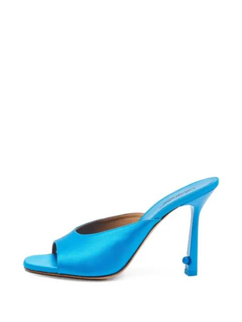 Off-White Pre-Owned Pop Pearl satin sandals Blue 1407887