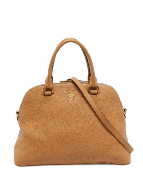 Prada Pre-Owned Vitello leather dome satchel bag Neutrals 1389899