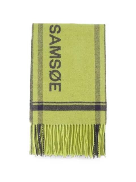 SAMSOE SAMSOE Samelia logo-print scarf Green F26300026