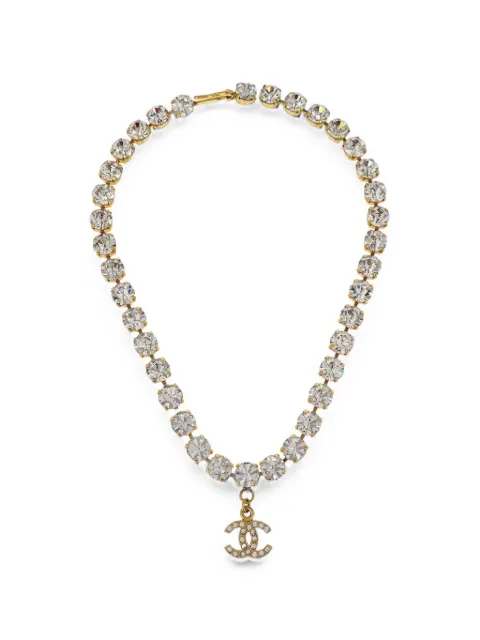 CHANEL Pre-Owned 1990-2000s crystal-embellishment necklace Gold 197751