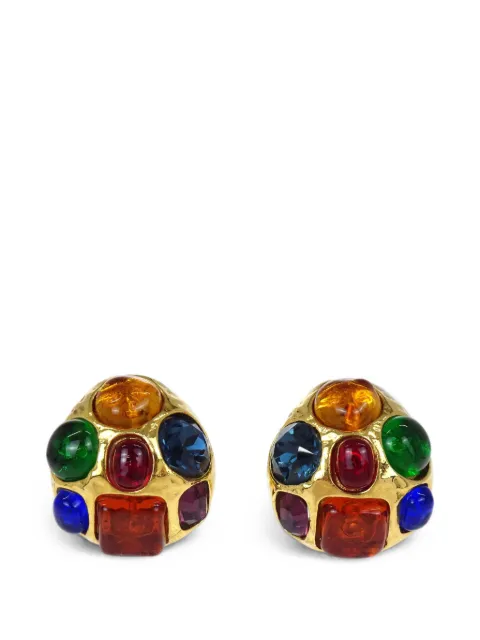 CHANEL Pre-Owned 1991 Gripoix clip-on earrings Gold 168299