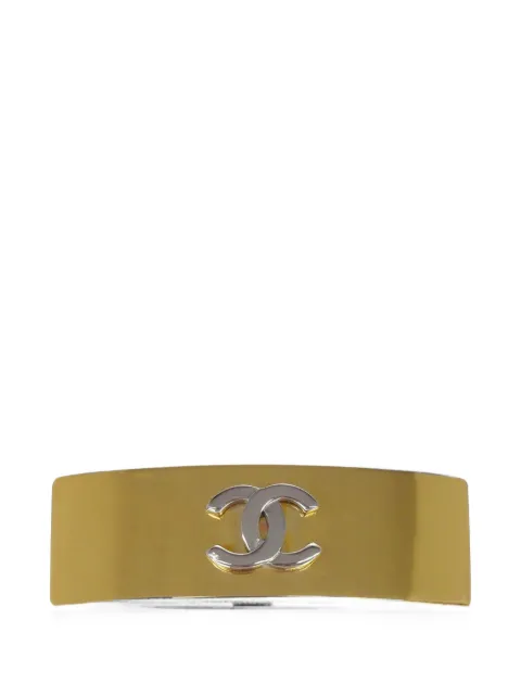 CHANEL Pre-Owned 1998 logo-plaque hair clip Gold 179268