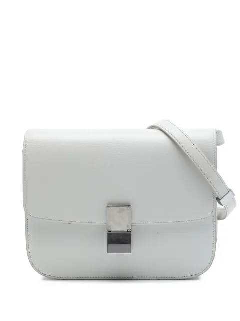 Celine Pre-Owned 2017 Medium Calfskin Classic Box crossbody bag White QB2D7F5F8Z4F8G6S