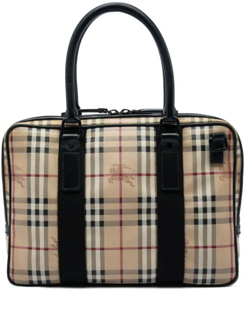 Burberry Pre-Owned 2000-2017 Haymarket Check Coated Canvas business bag Neutrals Z14NO2OU9KY87PED