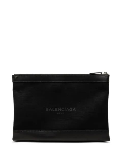 Balenciaga Pre-Owned 2018 Canvas Navy Clip M clutch bag Black 42MN1XKQX6PV3RAF