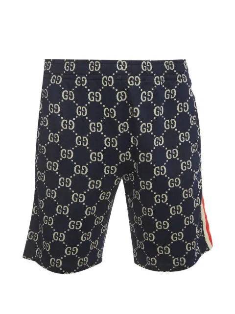 Gucci Pre-Owned GG jacquard Web-stripe shorts Blue 1409630
