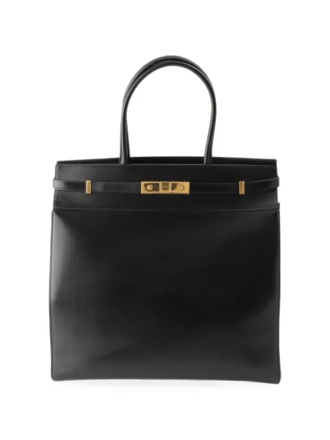 Saint Laurent Pre-Owned 2019-2026 Smooth Calfskin Manhattan North South Shopper tote bag Black J1RZ4G7DCRBIISH5