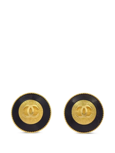 CHANEL Pre-Owned 1993 CC Interlocking clip-on earrings Gold 179283
