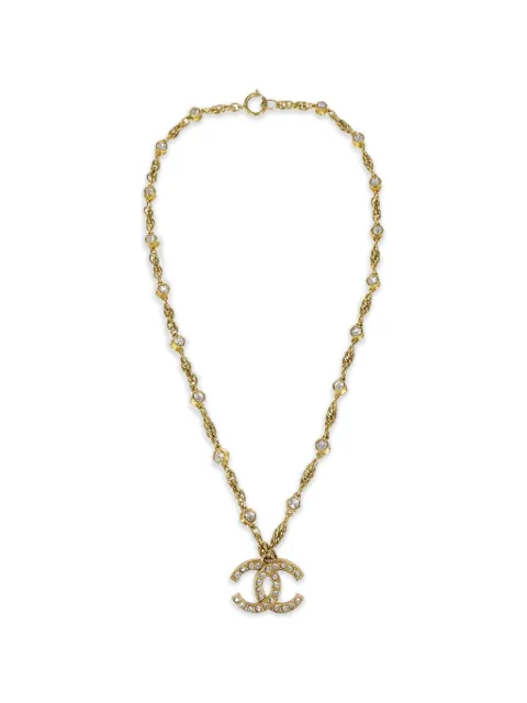 CHANEL Pre-Owned 1990-2000s CC chain pendant necklace Gold 179325