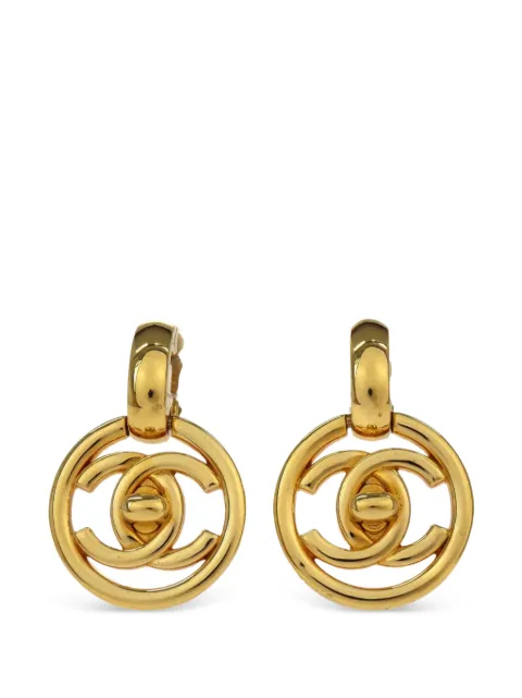 CHANEL Pre-Owned 1997 Dangle Turnlock earrings Gold 168295