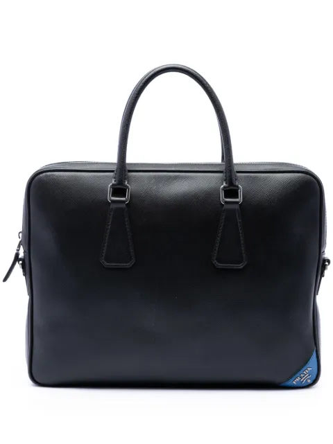 Prada Pre-Owned 2010-2026 Saffiano business bag Black I05M9I7CCOC3OUPN
